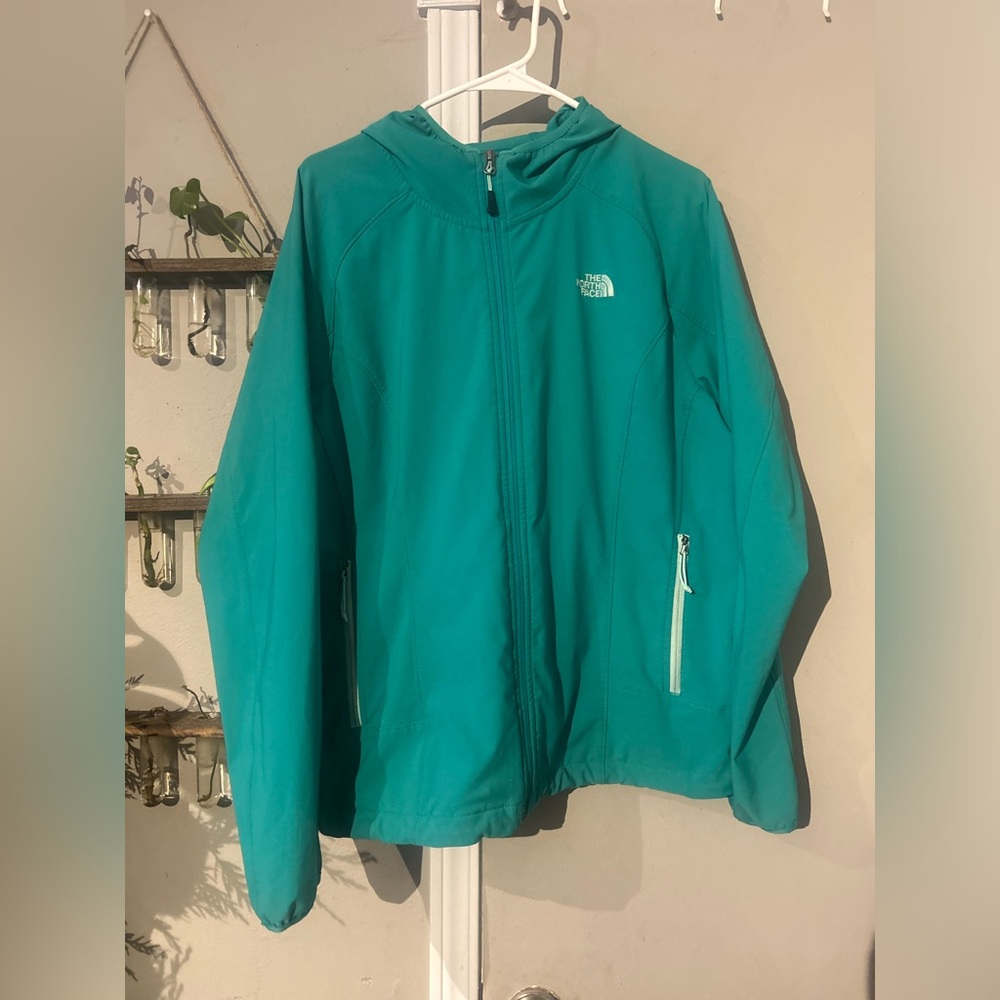 Northface soft shell jacket teal XL waterproof rain snow jacket